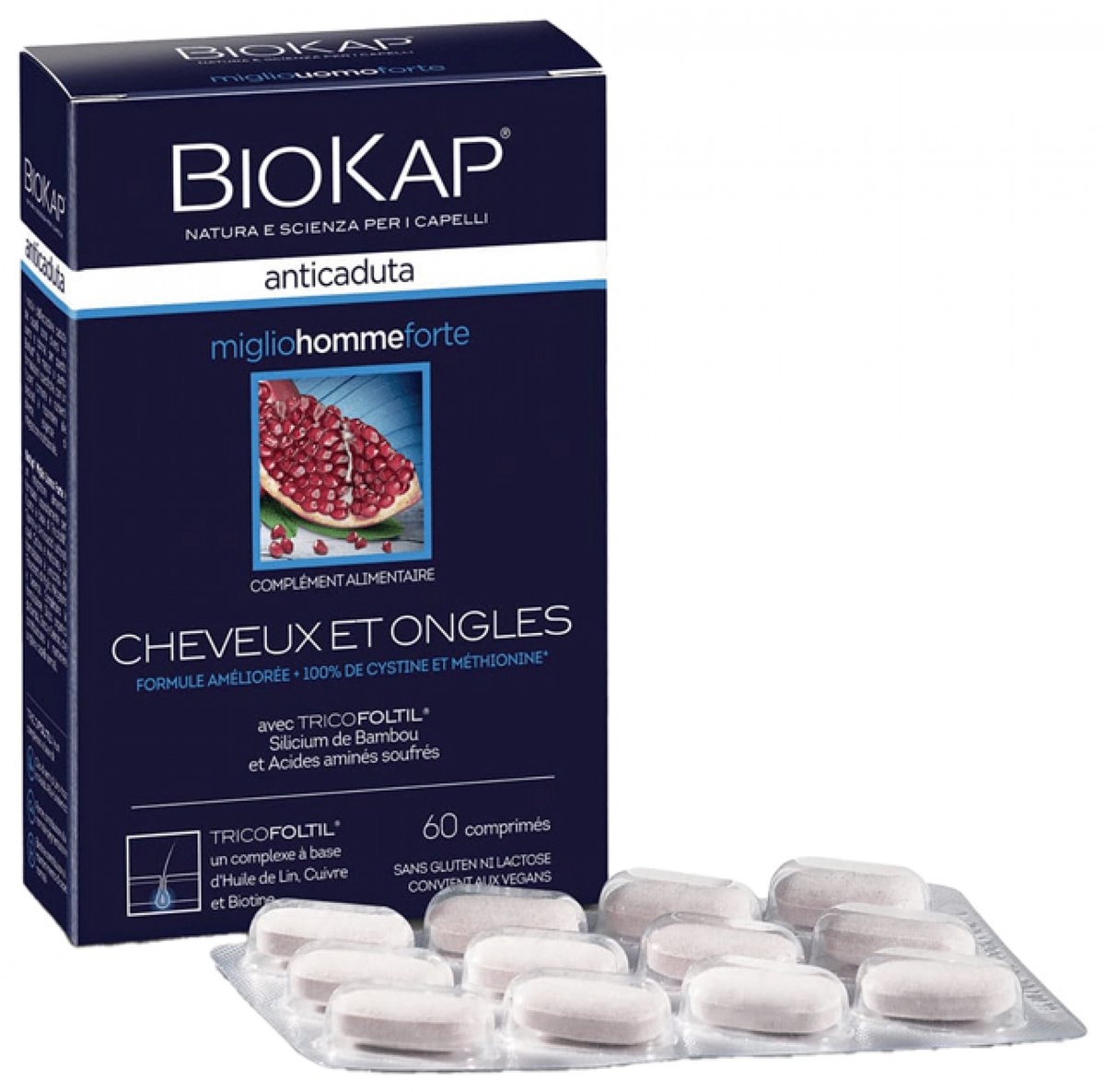 Biokap Anticaduta Haar en Nagels Voor Mannen 60 Tabletten