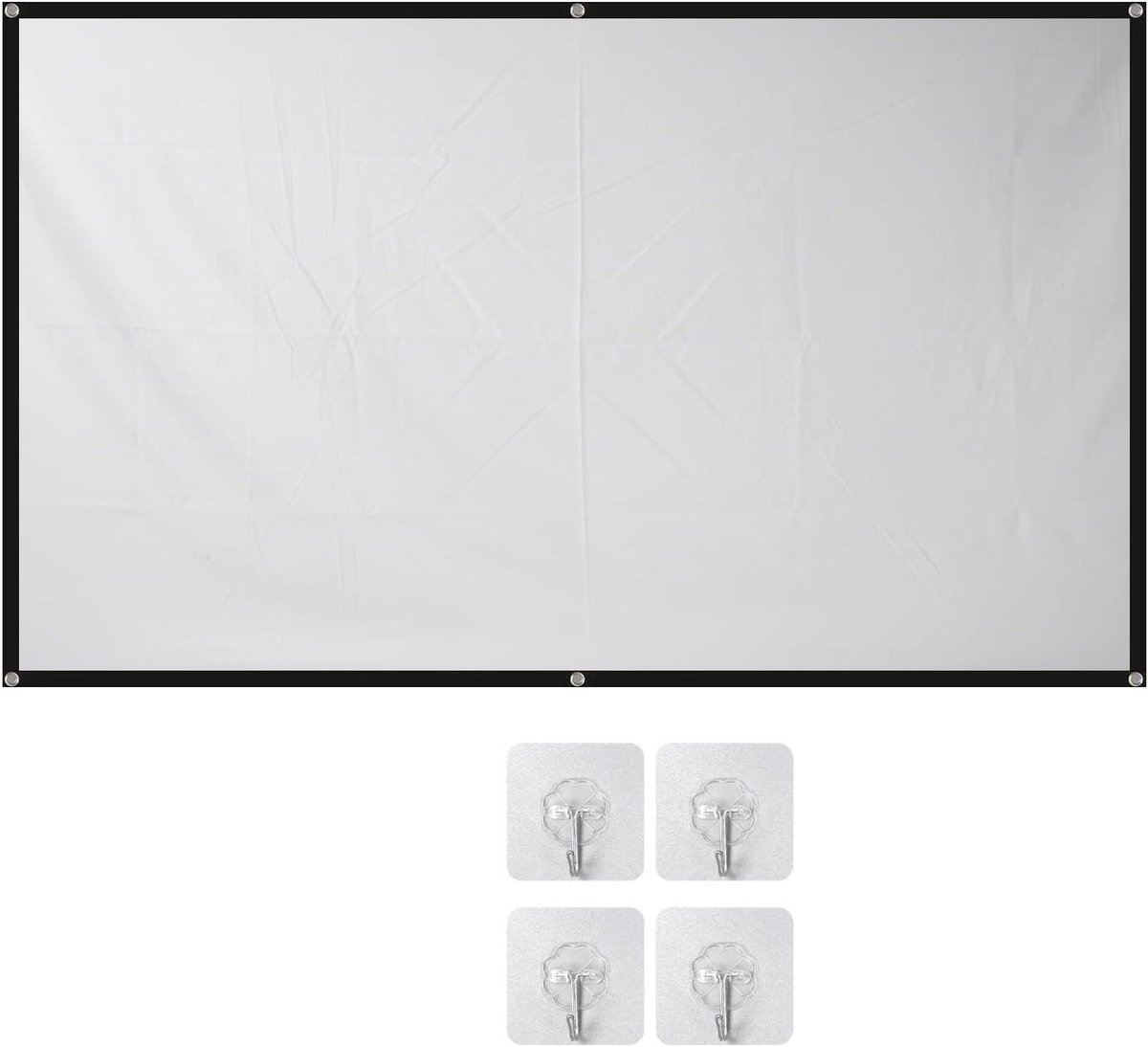 Projectorscherm - Draagbaar Scherm - Thuisbioscoop - Kreukvrij Polyester - 72 inch 16:9 - Wit
