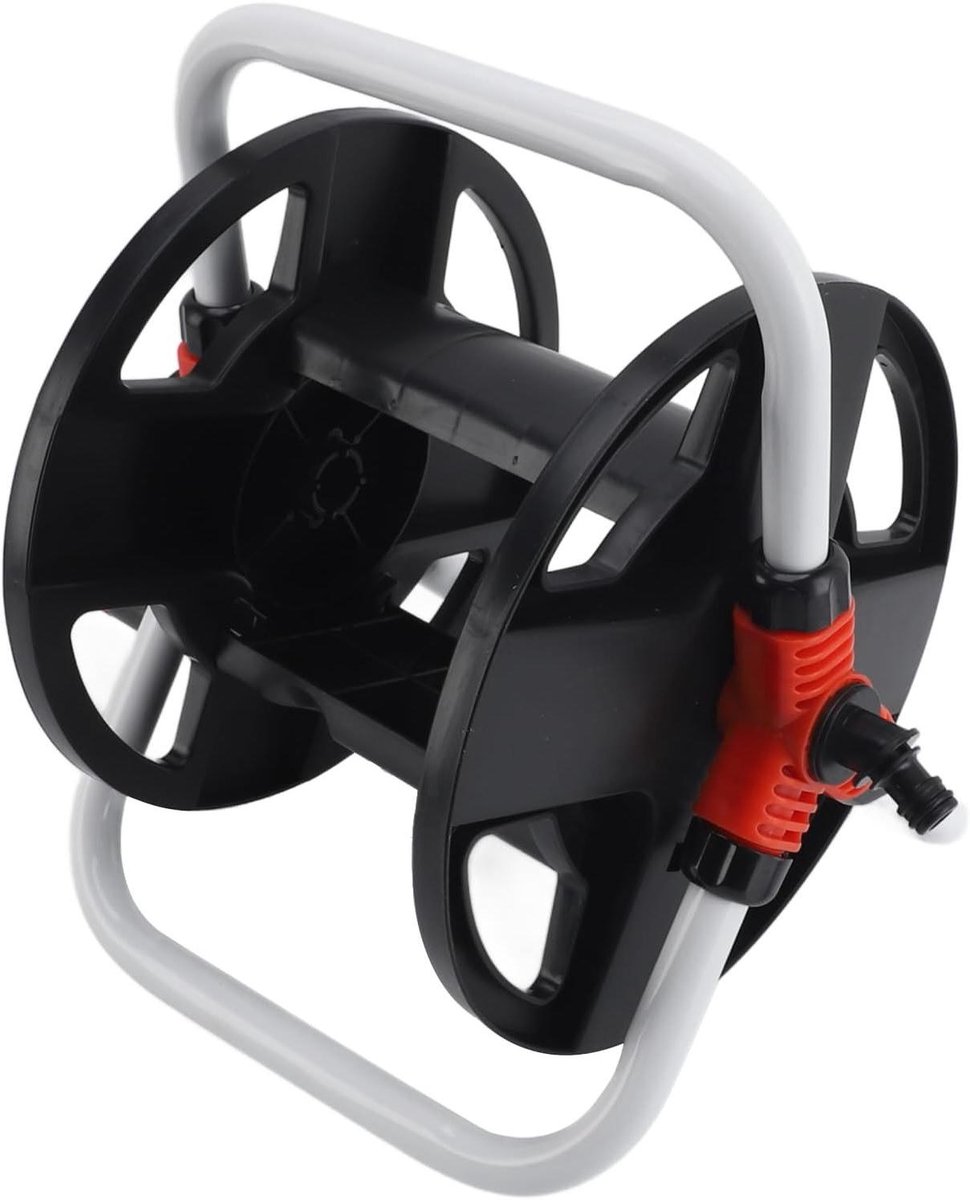 Tuinslanghouder - Waterhouder Wagen - Tuin Bewateren - Compact Ontwerp - 32x28x32cm - Zwart