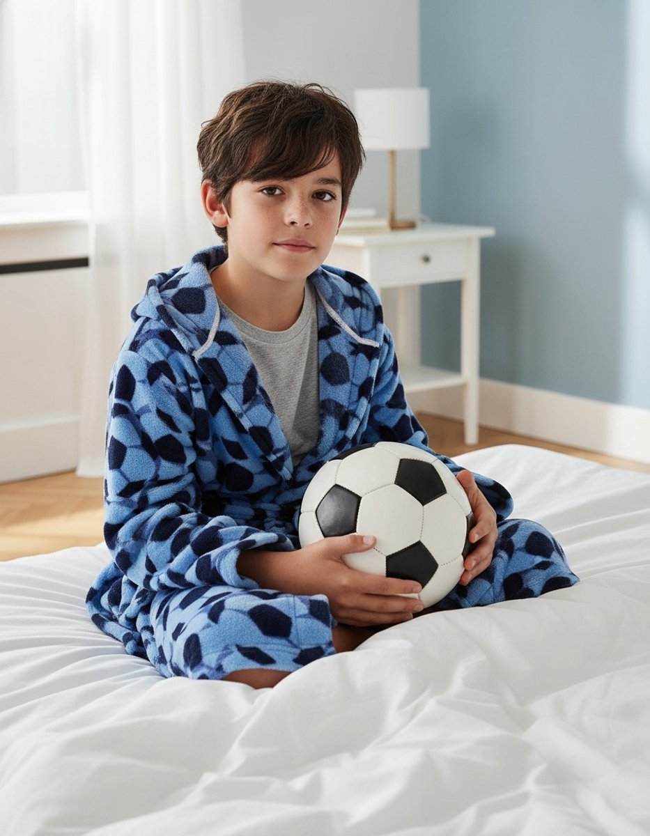 Blue Docks Jongens Badjas - Kamerjas - Voetbal - Fleece - Maten: 152