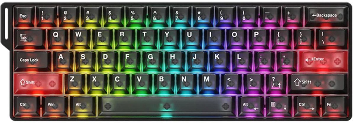DAREU COOL 60 Black-clear 60% ICE Blade Magnetische Switch 8K Hz Hall Effect Hotswap RGB Engels Gaming Toetsenbord