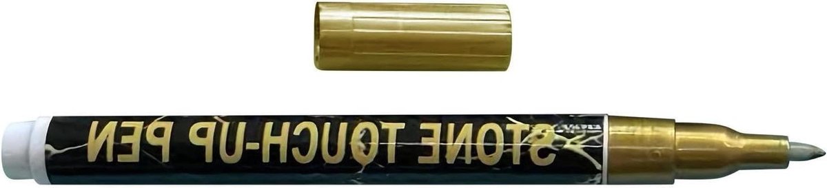Steen reparatiepen - Grafsteen verfstift - Inscripties opfrissen - Waterdicht sneldrogend - 16 x 2 x 2 cm - Goud