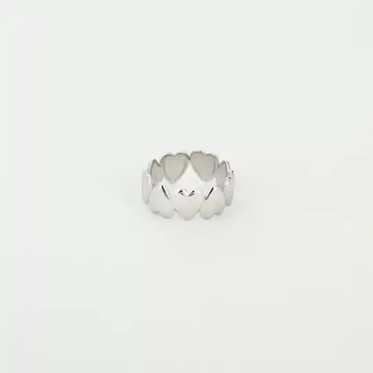 Michelle Bijou - Hartjes Ring - Verstelbaar - Zilver