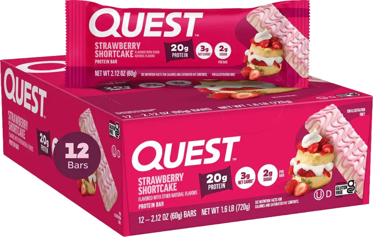 Quest Nutrition Quest Bars (12x60g) Strawberry Shortcake - Repen - Eiwit Repen