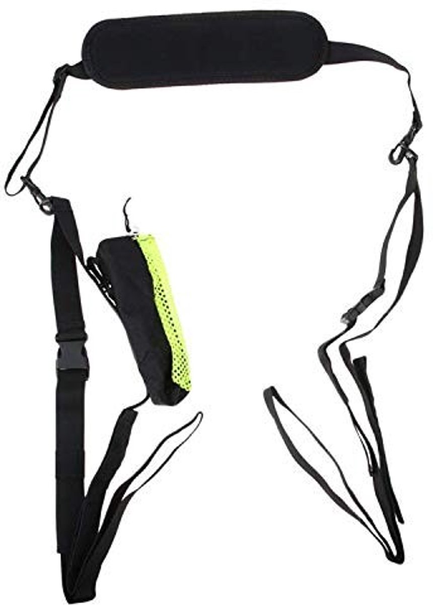 Dailygoods- Draagriem Verstelbaar - Draagriem SUP - Draagriem Kano - Draagriem Surfplank - Draagriem Longboard - Duurzaam Nylon met Bekertas/Peddelgesp - Paddleboard Draagriem
