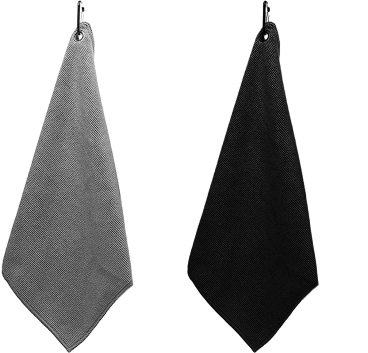 Dailygoods- Golfhanddoeken 30 x 30 cm - 2 Stuks - Multifunctionele Handdoeken - Absorberende Reinigingsdoeken - Karabijnhaak - Duurzaam Microvezel - Sporthanddoek