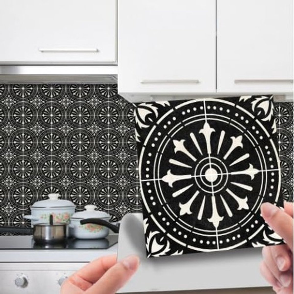 Dailygoods- Tegelstickers 30 Stuks - Zelfklevend - 15 x 15 cm - Achthoekige Ster/Mandala - PVC - Voor Badkamer/Keuken/Wanddecoratie - Muursticker