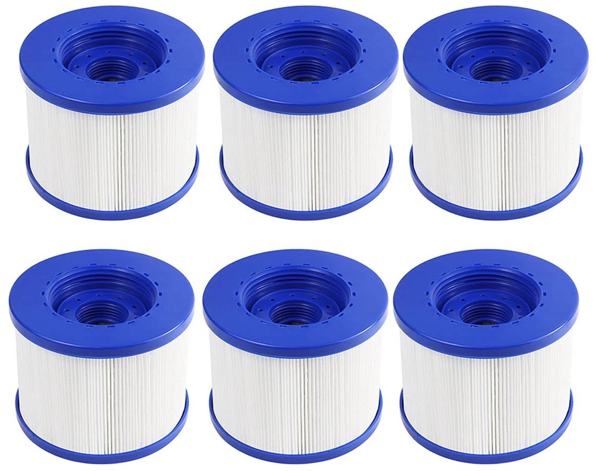 Dailygoods- Zwembadfilters 6 Stuks - Vervanging - Compatibel met Clever Spa - PET + Vliesmateriaal - Buitendiameter 104 mm - Hoogte 82 mm - Filterpatroon