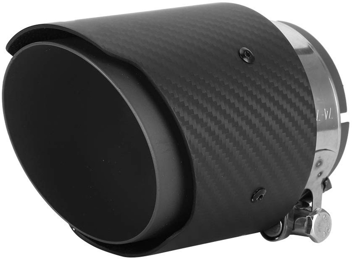 Dailygoods- Uitlaatpijp Hoogwaardig Roestvrij Staal/Koolstofvezel - 80mm Inlaat - 101mm Uitlaat - Voor Mazda CX5/CX4 - Duurzaam - Modern Mat Zwart Design - Uitlaatdemper