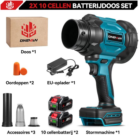ONEVAN Accu Bladblazer - Stofzuiger - 2-in-1 - luchtsnelheid 350 km/u - Borstelloze Bladblazer - Handstofzuiger - Draagbare Stofblazer - voor Bladeren en Tuinafval, Auto van ONEVAN — afbeelding 2