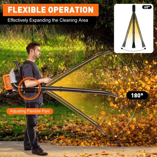Novari - Bladblazer - Bladblazer benzine - Blazer - Luchtblazer - Blower - Windblazer - 63cc motor - Variabele snelheidsregeling van novari — afbeelding 5