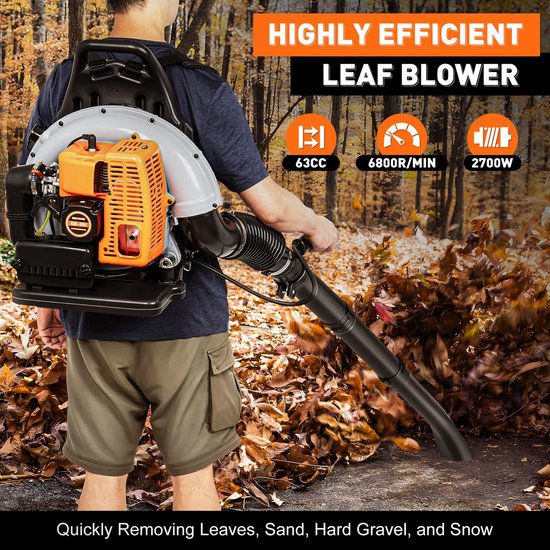 Novari - Bladblazer - Bladblazer benzine - Blazer - Luchtblazer - Blower - Windblazer - 63cc motor - Variabele snelheidsregeling van novari — afbeelding 3