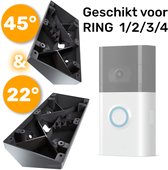 Ring 2/3/4 Deurbel 45° Hoekmontage- Zwart - Inclusief schroeven