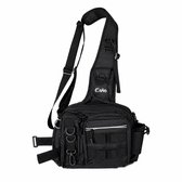 Spinning Vistas – Sac de pêche bandoulière – Sac à bandoulière pour pêche en rue – Noir - 13 compartiments | Cap-VIS