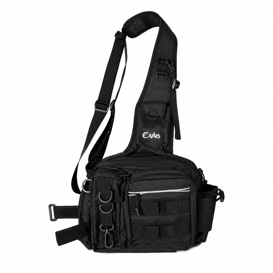 Roofvis Sling Bag – 13 Vakken – Hengelhouder – Zwart – Streetfishing