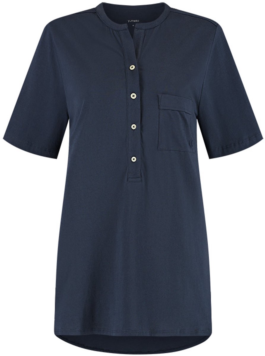 Yumeko pyjama t-shirt dames jersey midnight blauw xl