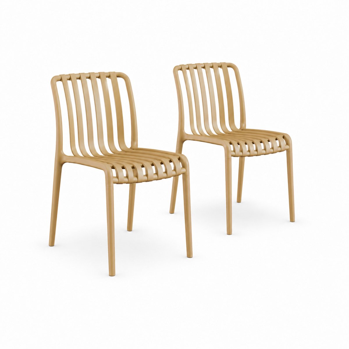 DS4U® - Max tuinstoel - Set van 2 - Mosterdgeel - Kunststof - Stapelbaar