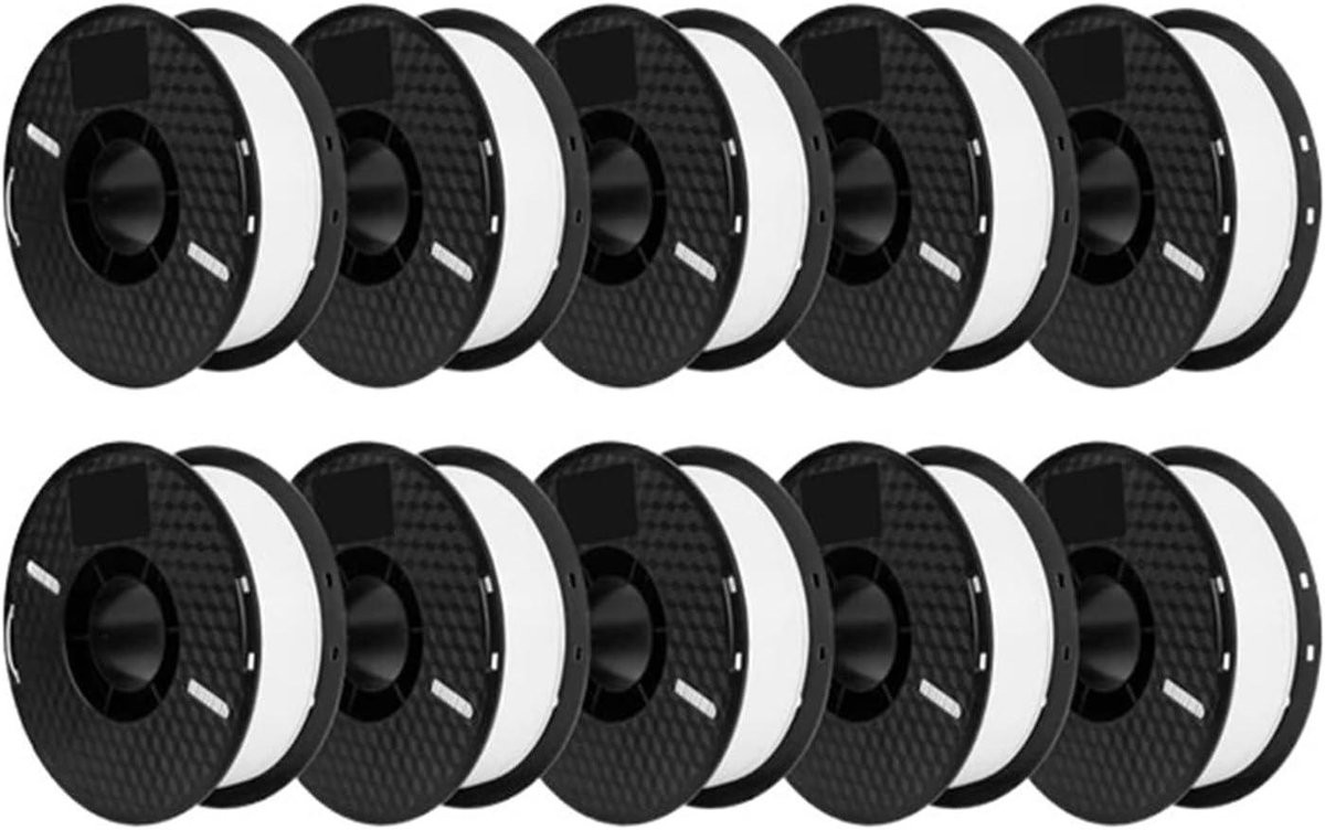 3D Printer Filament - Kunststof Draad - Modellen Maken - 10 Rollen Set - 175 Mm - Zwart Wit Grijs