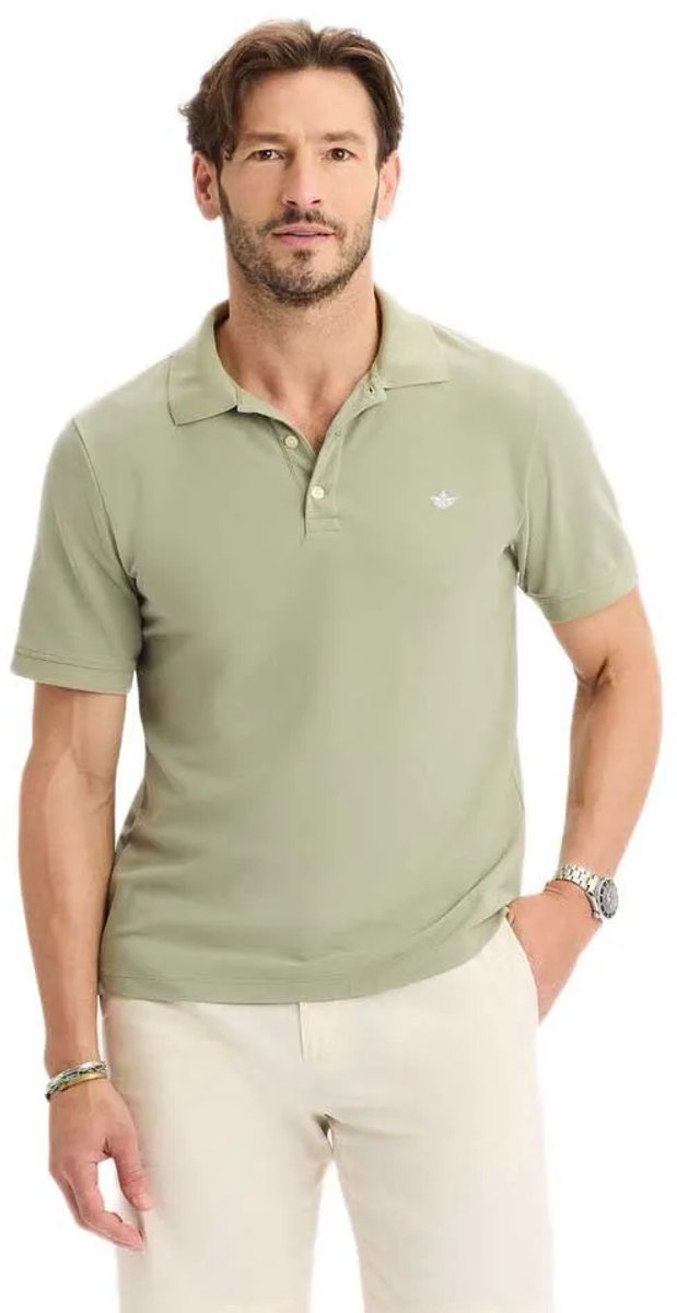 Dockers Coolmax Korte Mouw Poloshirt Groen M Man