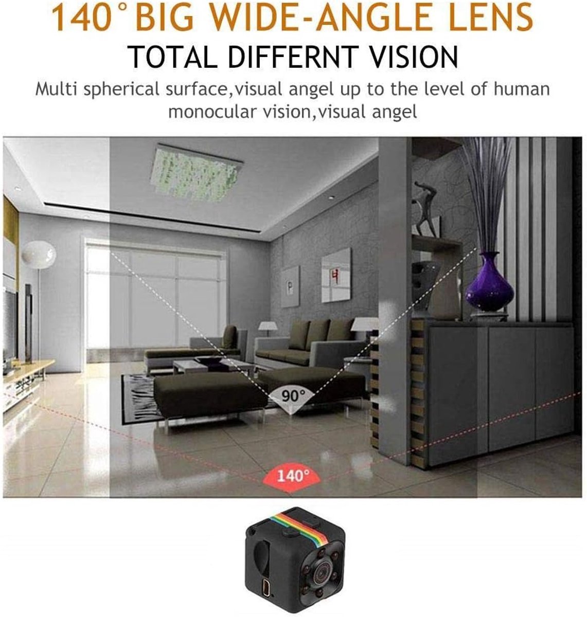 Mini Camera, Camera HD Audio- en Video-opname, Beveiligingscamera, Camera voor Kleine Honden, Nanny Cam, Babyfoon, Huisbeveiligingscamera, Nachtbewegingsdetectie (rood) – foto 5