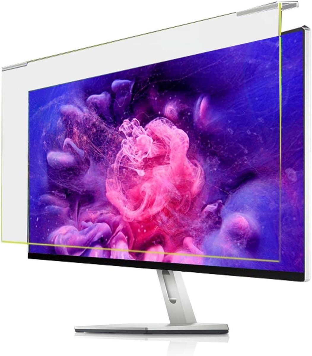 Schermbeschermer Monitor - Blauwlichtfilter Film - Oogcomfort Verhogend - Afneembare Ophanging - 24 Inch - Transparant
