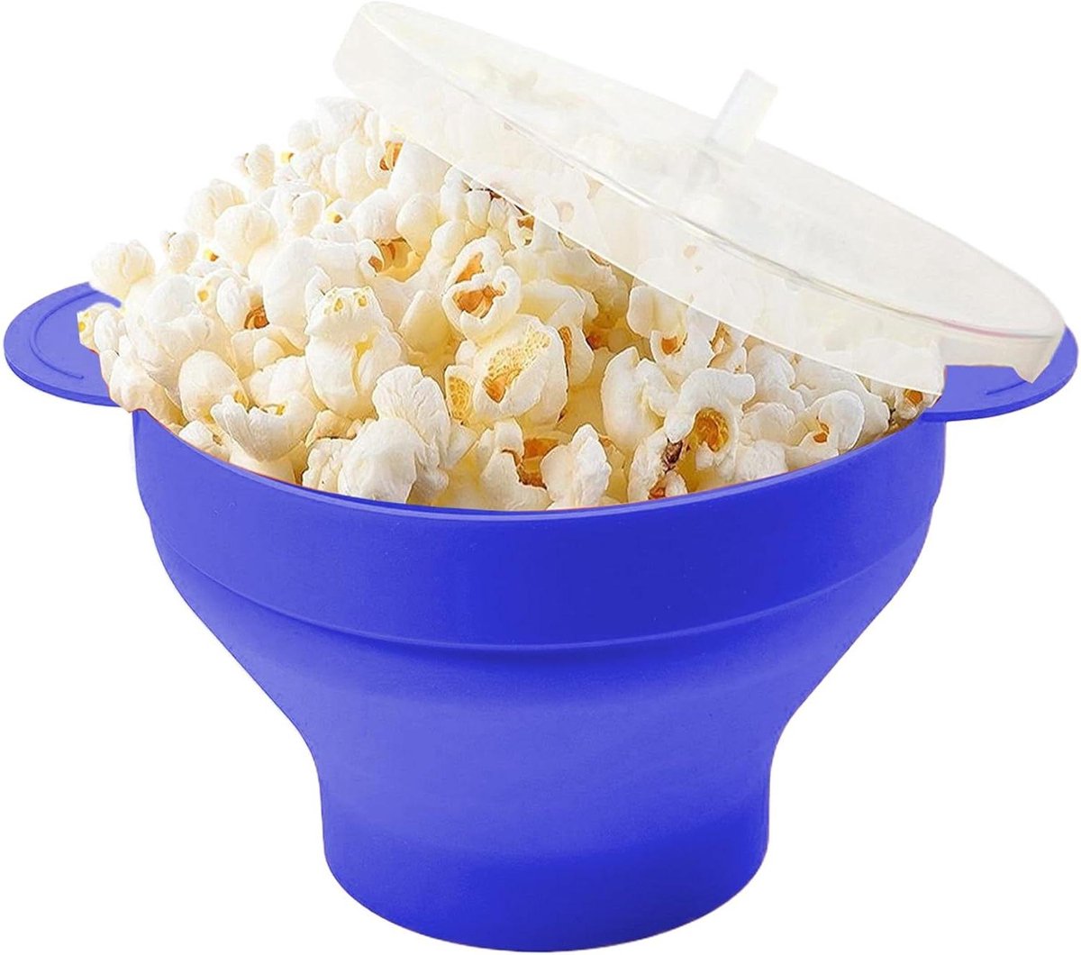 Magnetron Popcorn Maker - Siliconen Kom - Snel Popcorn Maken - Opvouwbaar Ontwerp - 24 cm - Donkerblauw