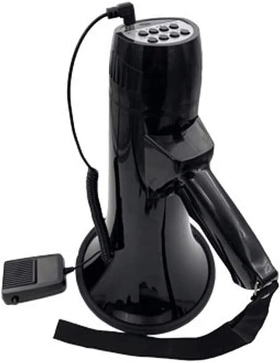 Draagbare Megafoon - Luidspreker Bullhorn - Publiek Toespraken - 240 Seconden Opname - 32 cm - Zwart