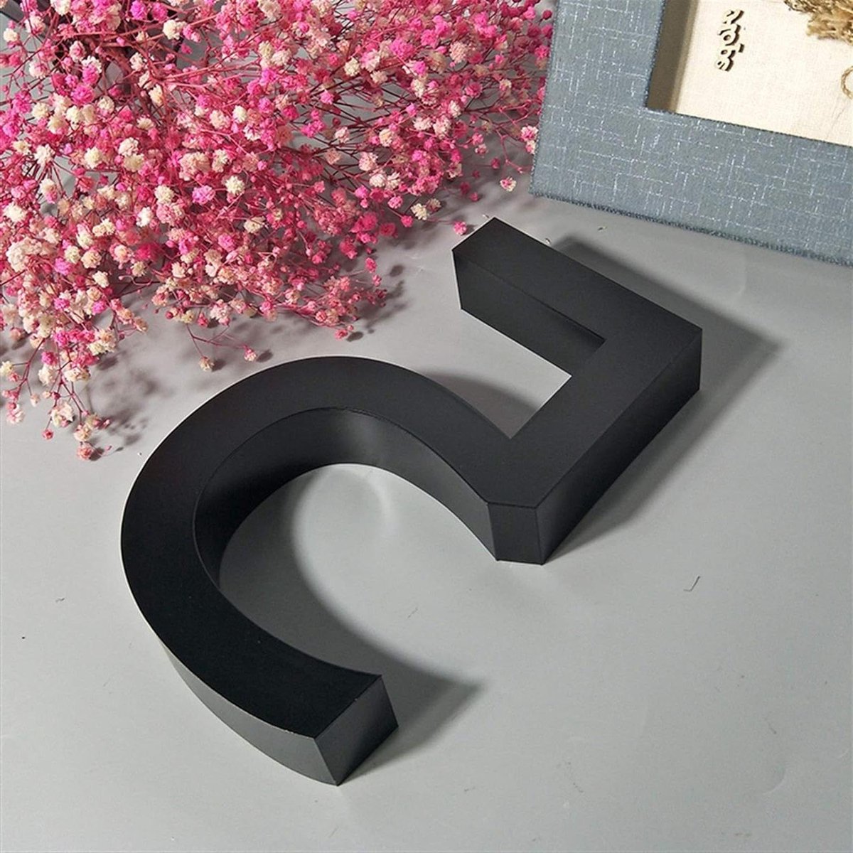 Huisnummer Metaal - Adresbord Deur - Huis Identificatie - Modern Lettertype - 125 mm 5 inch - Zwart