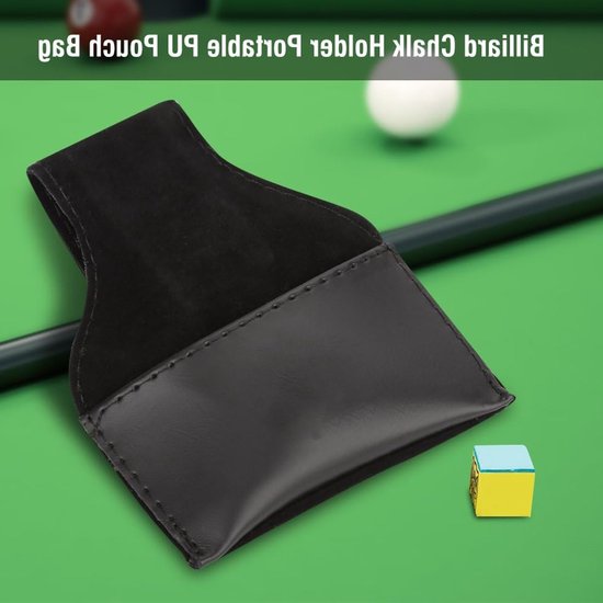 Draagbare Pool Cue Chalk Houder met PU Tas in Zwart - Ideaal voor Biljart en Snooker — afbeelding 2