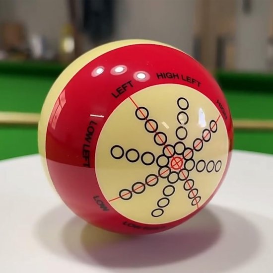 Biljart Trainingsbal - Oefenbal Keu - Biljart Training - Dubbelzijdig Ontwerp - 572 mm - Rood Wit — afbeelding 2