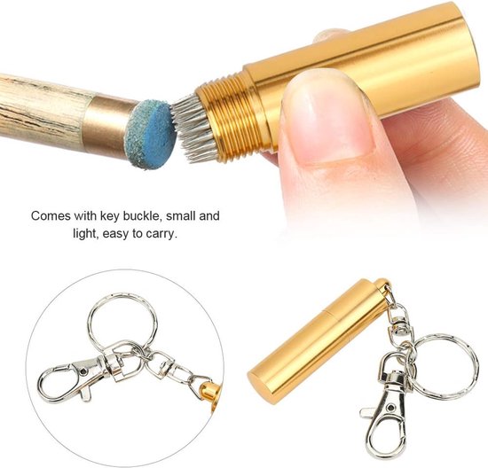 Poolkeu Tip Tool - Reparatieaccessoire Keu - Biljartspel Onderhoud - Roestvrijstalen Constructie - 23x05 Inch - Goud — afbeelding 3