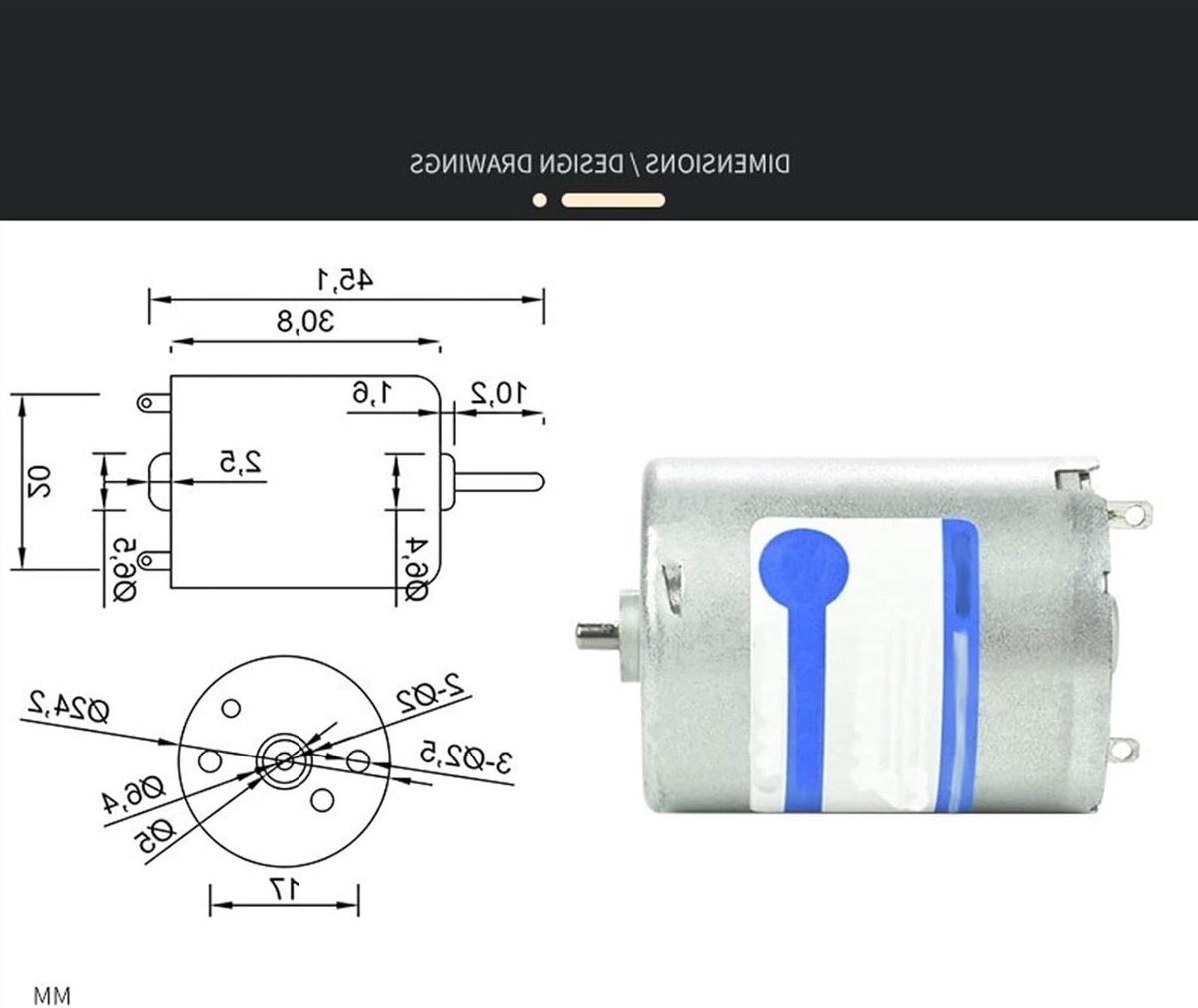 Elektromotor - Micro DC motor - Robotica projecten - Hoge koppel - 6-24V - Metaal