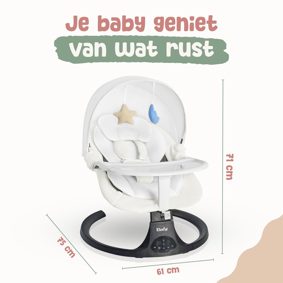 Elovia Elektrische Baby Wiegschommel - Wipstoel thumbnail 5