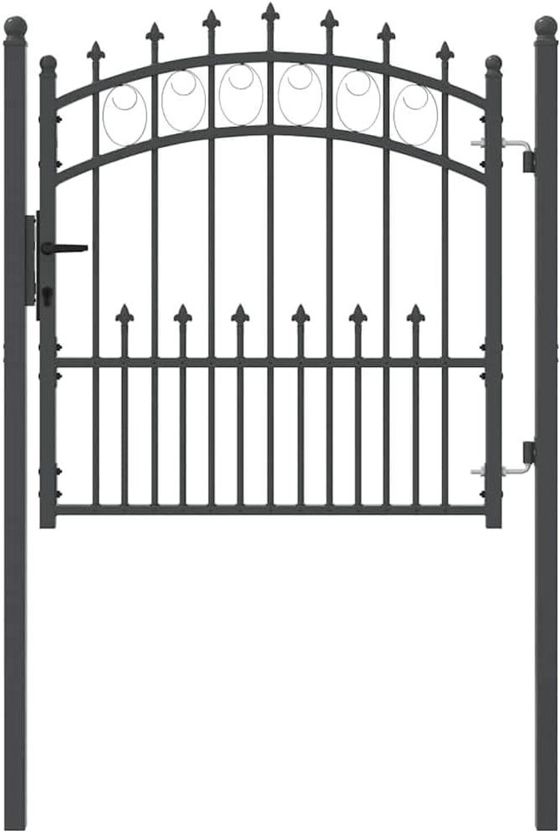 Hekpoort met punten - Tuinpoort Roestvrij - Buitenruimte Afbakenen - Boogvormig design - 1