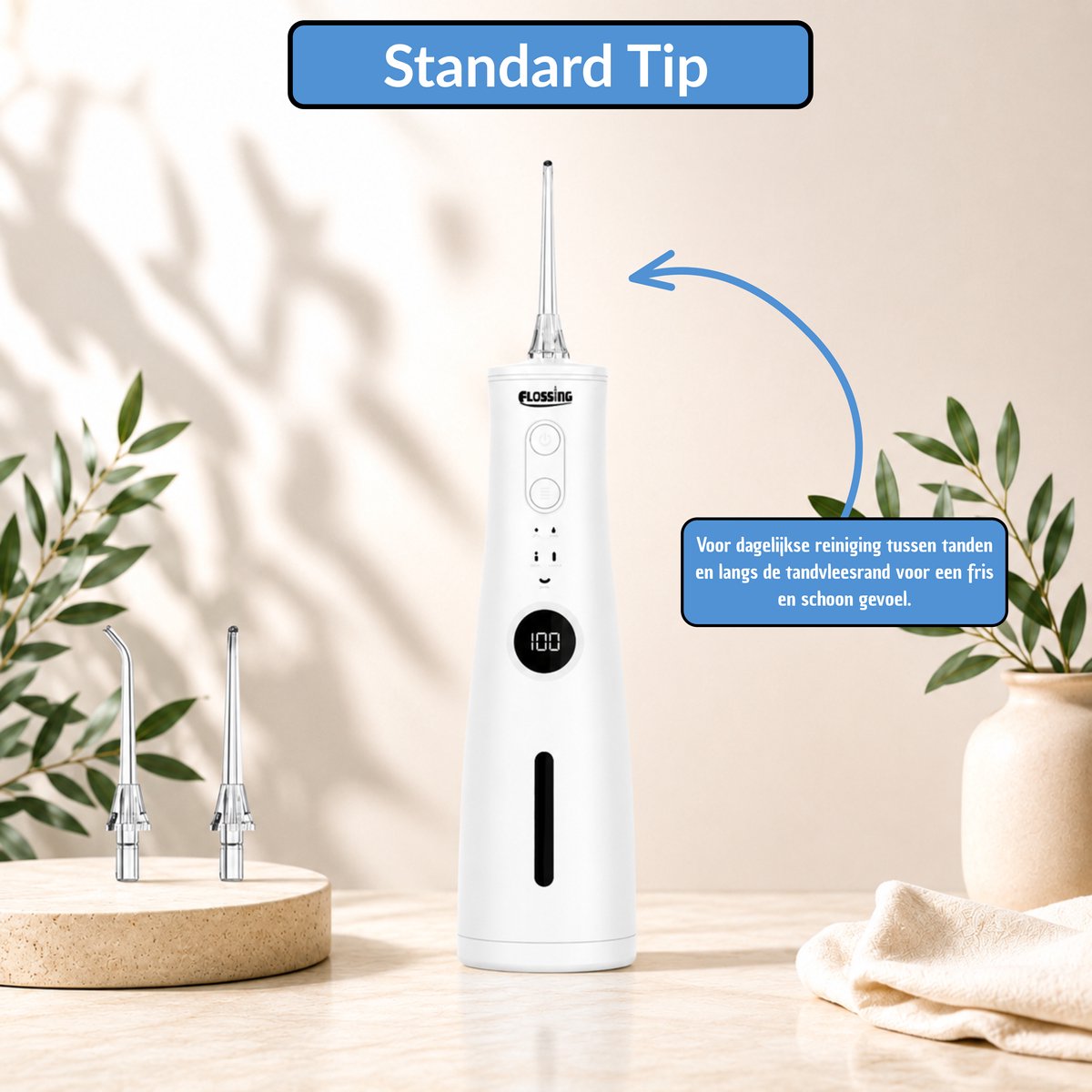 Flossing® Floss Pro Multi Tip Set - 5 Opzetstukken - Opzetstukjes Waterflosser - Vervangtips Monddouche & Flosapparaat - Voor Floss Pro thumbnail 6