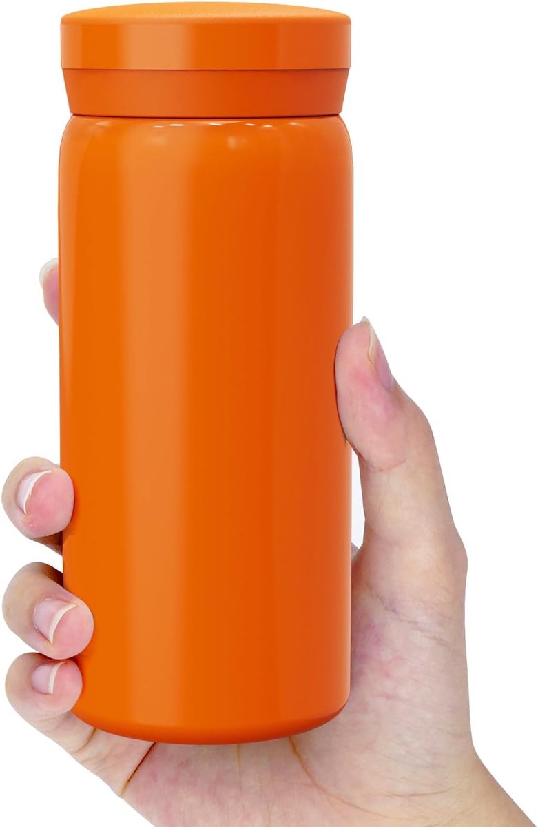 Daity 1-pack - Mini thermosfles, kleine vacuüm geïsoleerde roestvrijstalen waterfles voor warme en koude dranken, lekvrij en geïsoleerd, past in handtassen, portemonnees en zakken (Oranje, 200 ml)