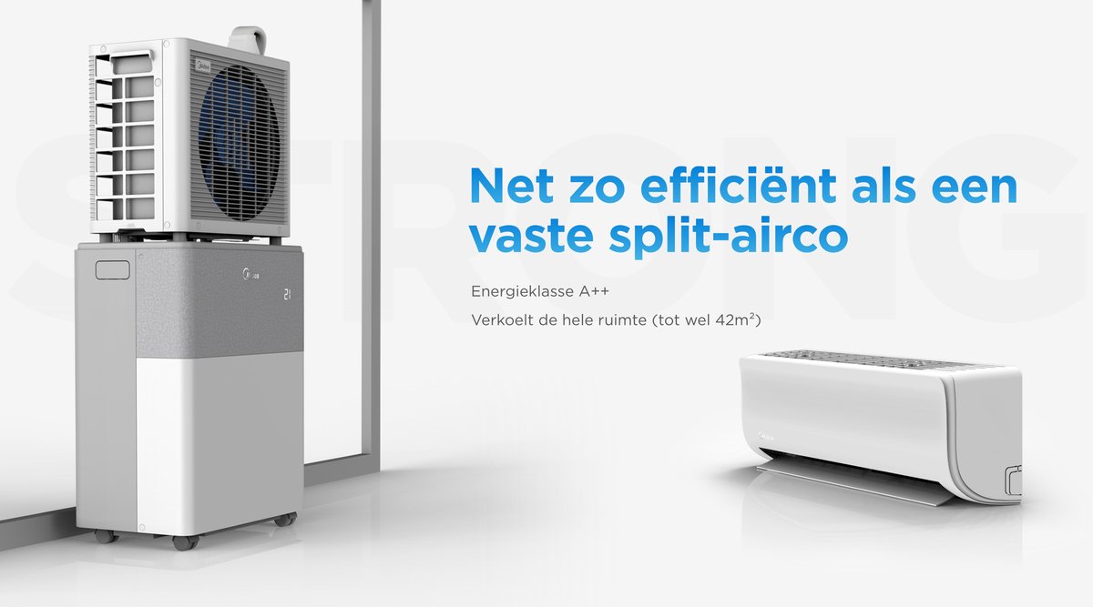 Midea PortaSplit Mobiele Split Airco - Mobiele airco - 8000 BTU - A++ - 3-in-1 Cooling, Ventilering en Ontvochtiging thumbnail 6