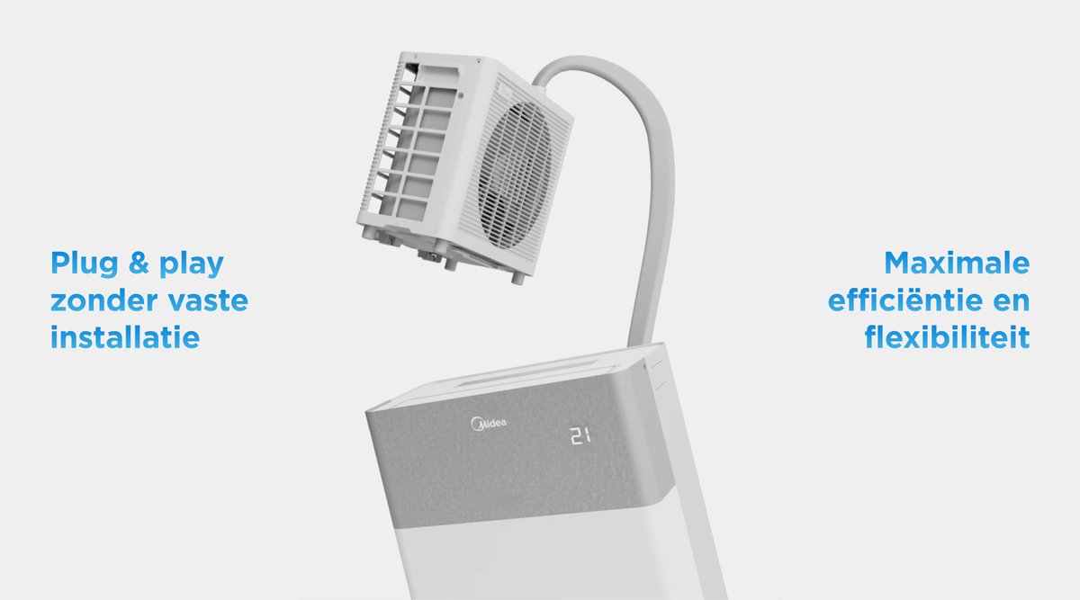 Midea PortaSplit Mobiele Split Airco - Mobiele airco - 8000 BTU - A++ - 3-in-1 Cooling, Ventilering en Ontvochtiging thumbnail 7