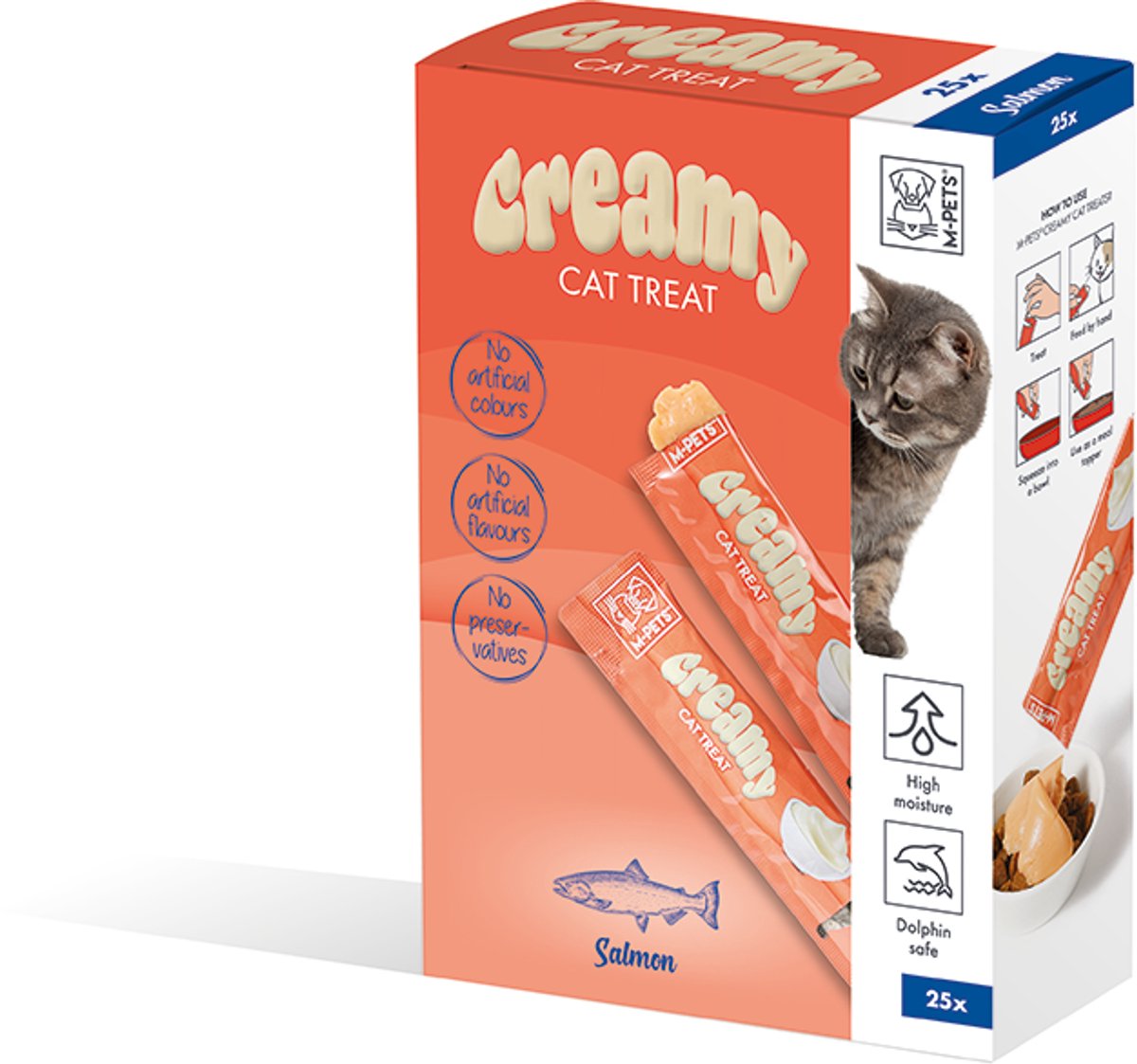 M-PETS Creamy kat traktatiepakket - zalm 25x15g