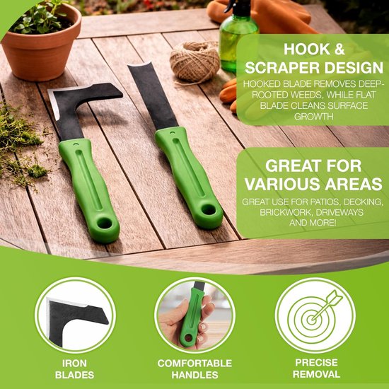 VHV - Onkruidsteker Set - 2 Delige Onkruidverwijderaar met Comfort Grip - Voegenkrabber voor Terras, Oprit en Borders van Vhv — afbeelding 3