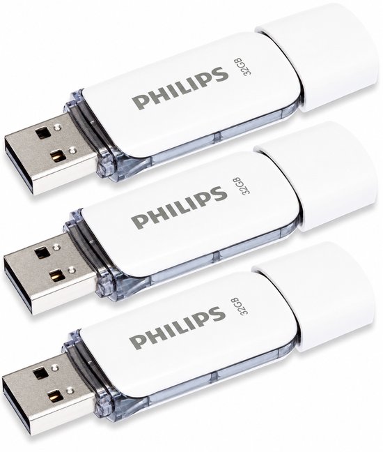 Philips USB stick 2.0 32GB - Snow - Grijs - 3 stuks - FM32FD70E