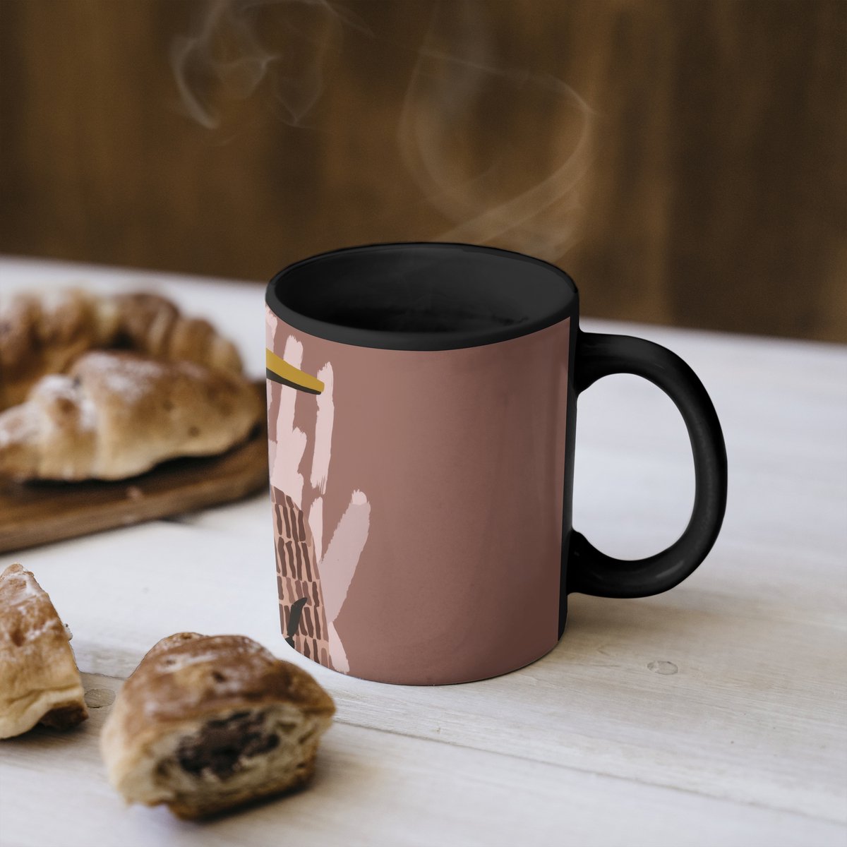 Magische Mok - Foto op Warmte Mokken - Koffiemok - Abstract - Figuur - Illustratie - Hoed - Magic Mok - Beker - 350 ML - Theemok