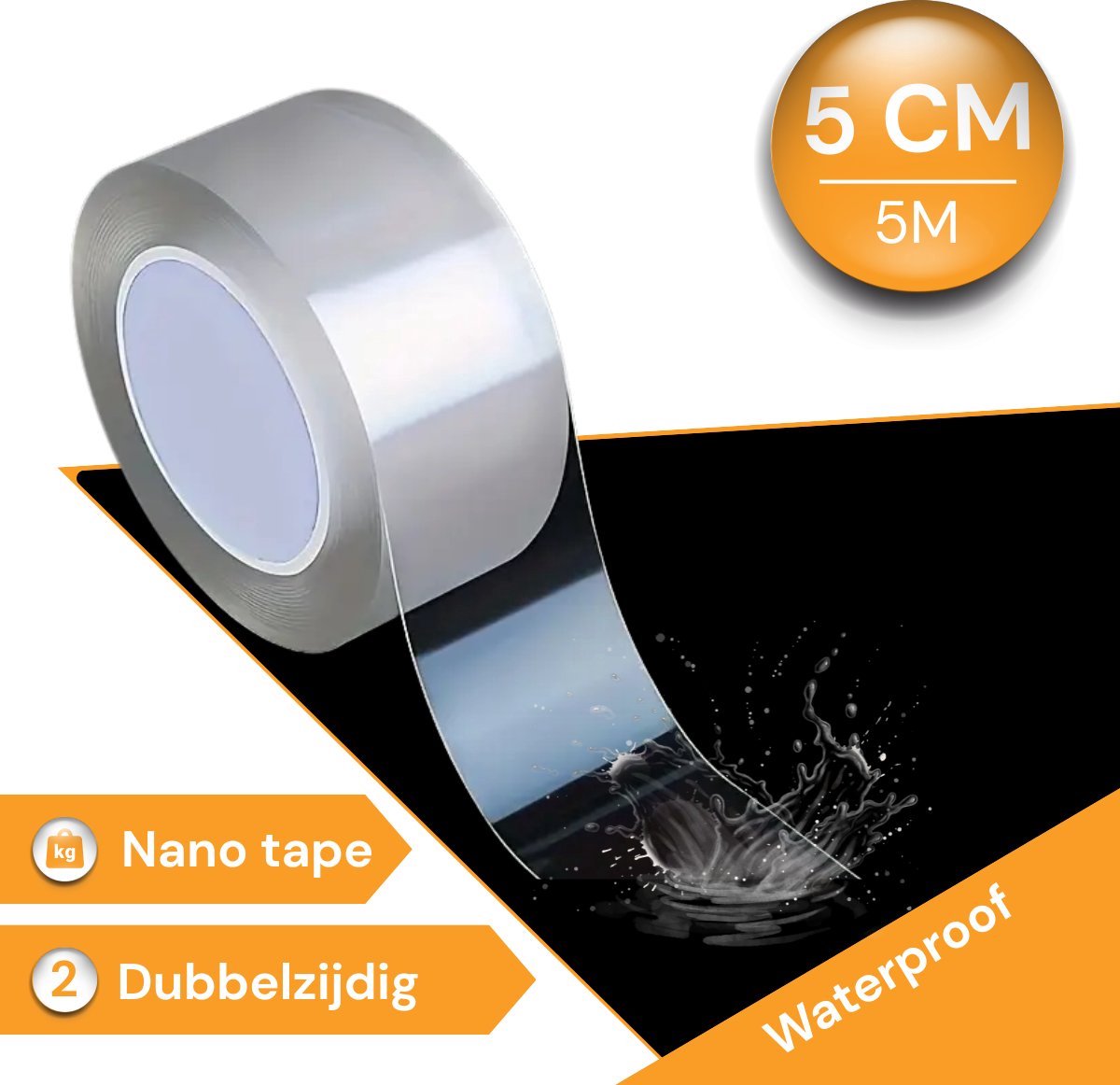 Nano Tape Dubbelzijdig - Sterke Tape - 5 Meter Transparant - 5CM Breed - Universele Plakband voor Meerdere Oppervlakken
