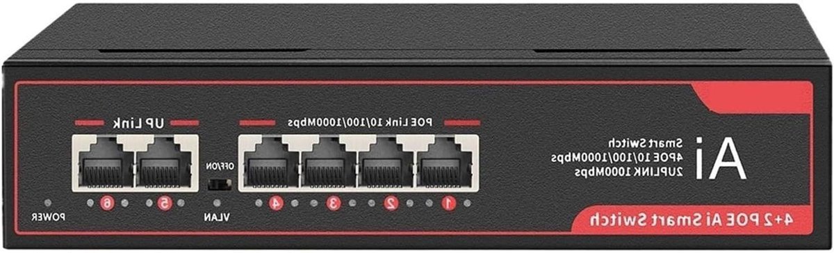 Netwerk Switch - Gigabit Switch - Netwerk Uitbreiden - Industriële Kwaliteit - 4 Poorten - Zwart