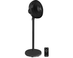 VONROC Vloerventilator - 3 snelheden – incl. afstandsbediening - timer - verstelbaar in 3 hoogtes - zwart