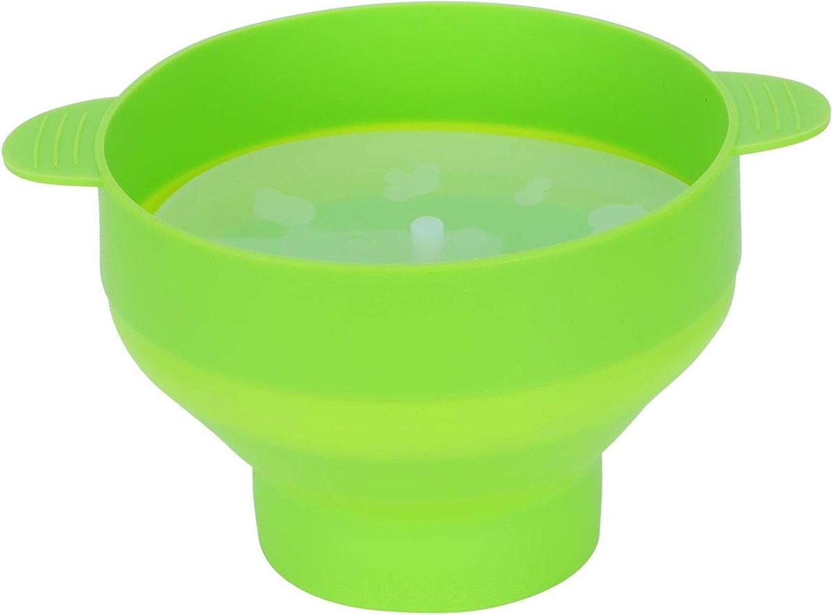 Popcorn Kom - Magnetron Emmer - Thuis Films Kijken - Opvouwbaar Siliconen - 26x14cm - Groen