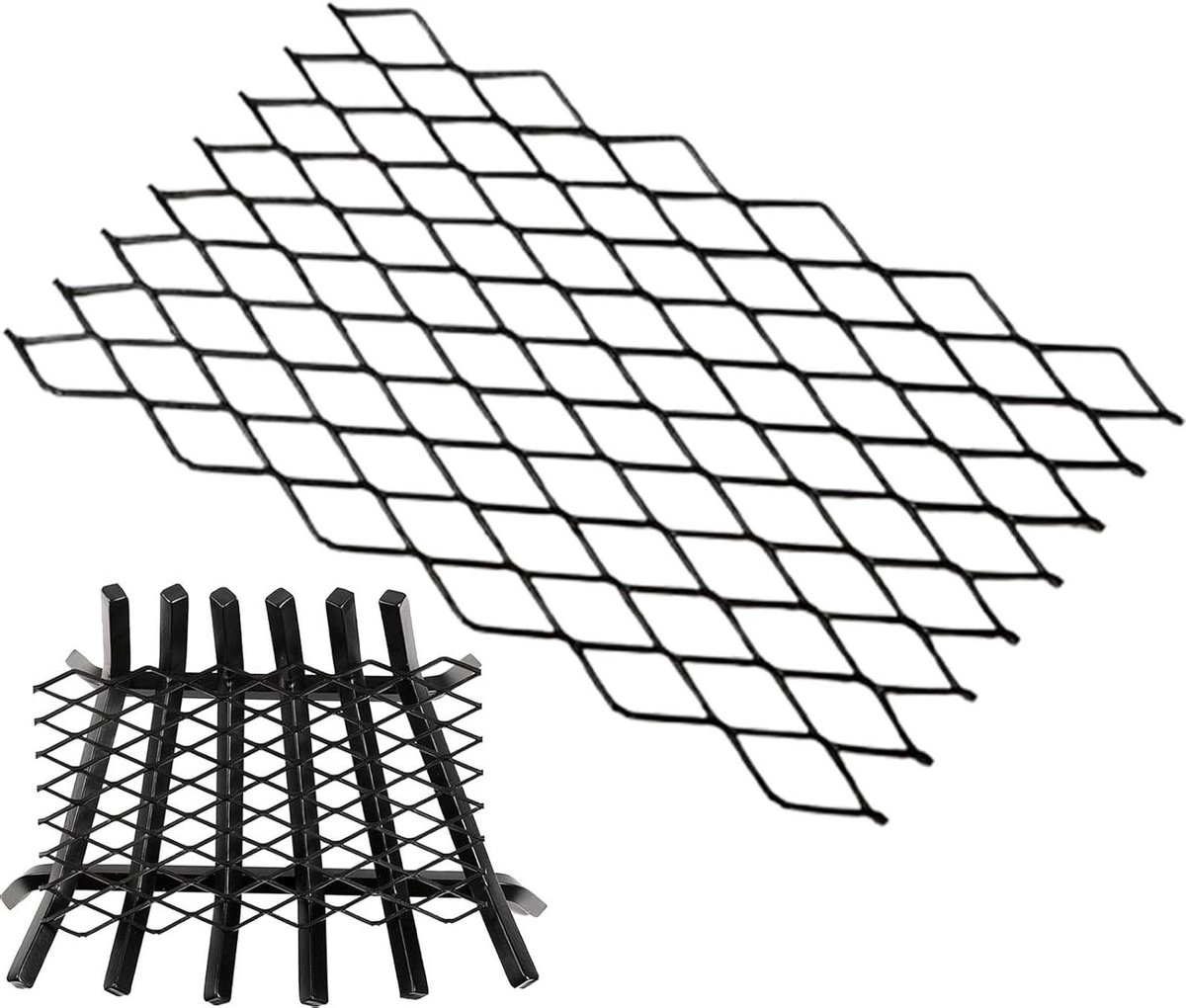 Houtkachel Rooster - Haard Rooster - Warmte Creëren - Geoptimaliseerde Luchtcirculatie - 118x75 inch - Zwart