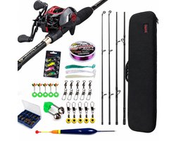 HOB Telescopische Vishengel Set - Hengelset - Werphengel - Carbon - 1,7 m - Vishengel set - Hengelsport - Vis Hengel