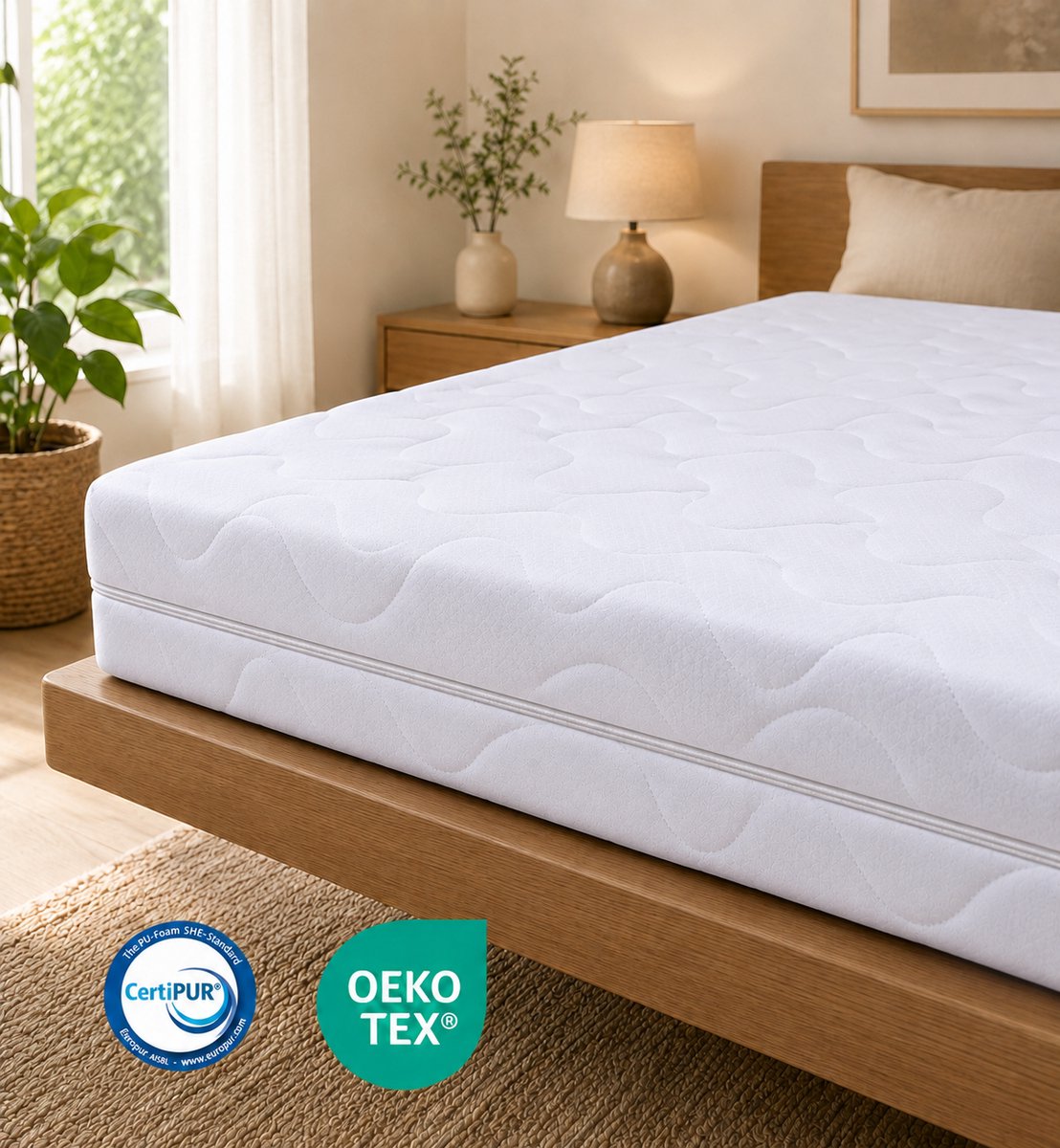 Sleep Sense - 80x200 matras - HR50 Koudschuim - 20 cm dik - Anti bacterieel - Hoge kwaliteit- Afritsbaar en wasbaar - 4 seizoens