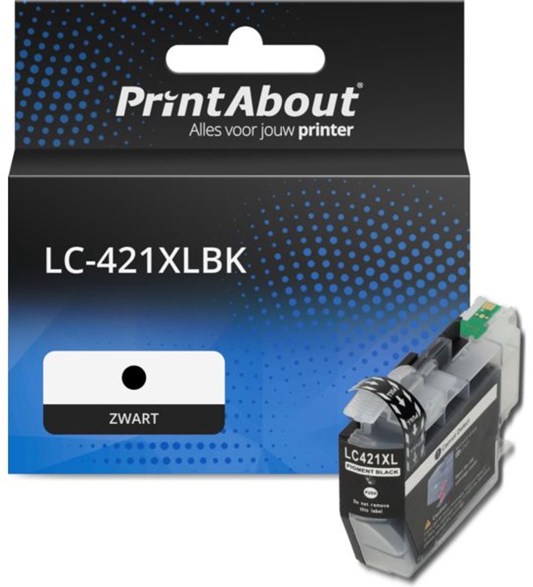 PrintAbout huismerk Inktcartridge LC-421XLBK Zwart Hoge capaciteit geschikt voor Brother